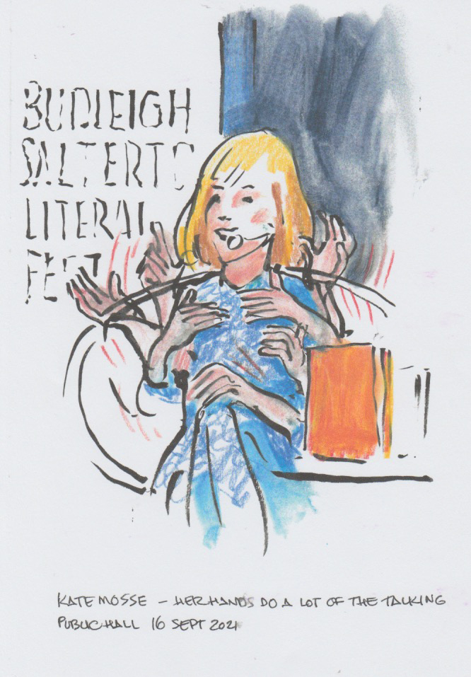 Jeds sketchbook - kate mosse on stage at the festival