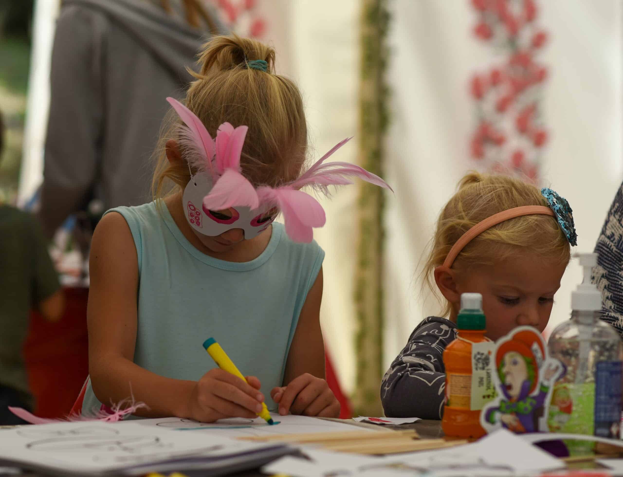 Children doing activities at the festival